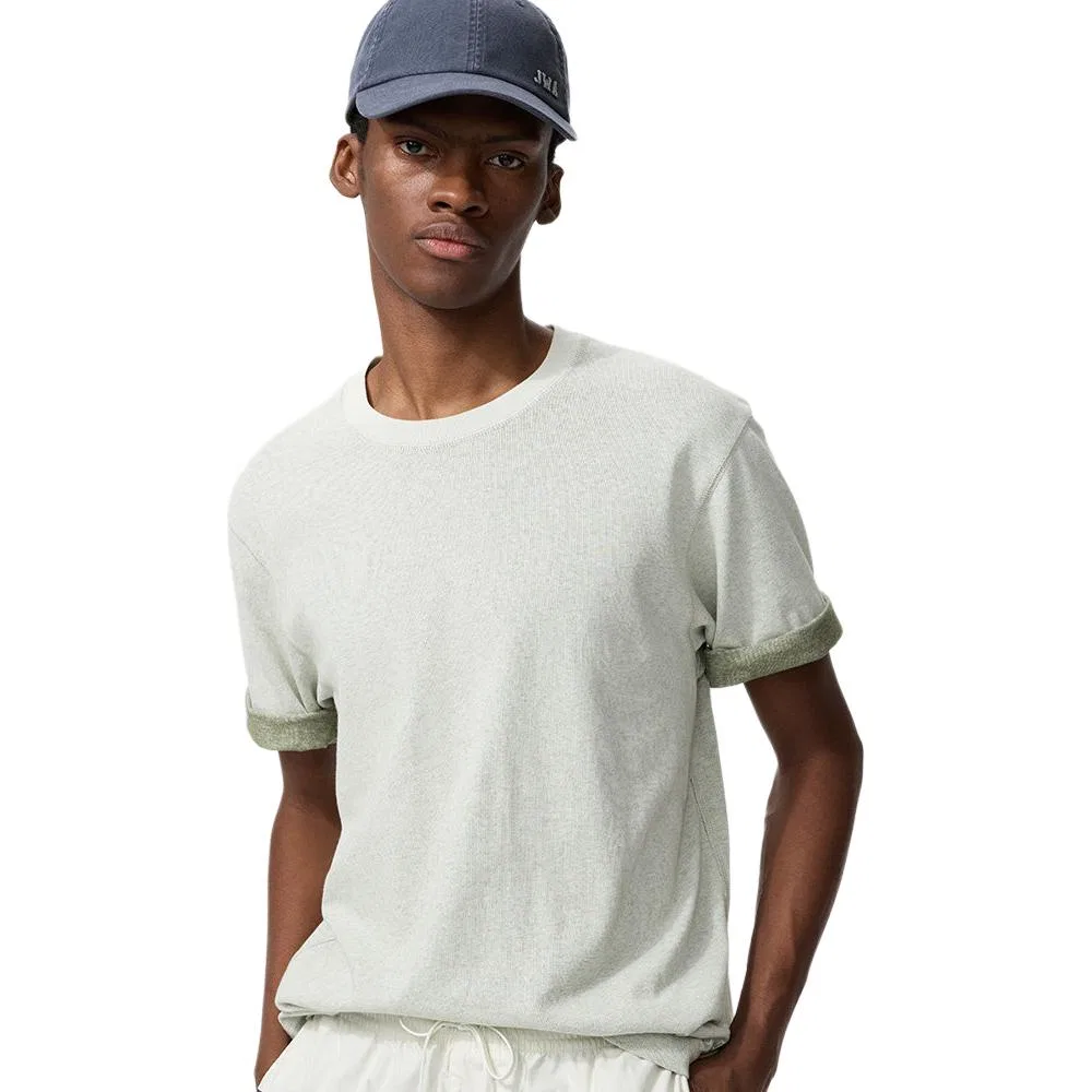 Футболка с воротником-стойкой Henry, свободный крой, Light Beige, UNIQLO