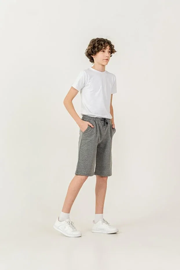 Детские шорты для мальчиков однотонные Mışıl Kids, Anthracite — фото 3