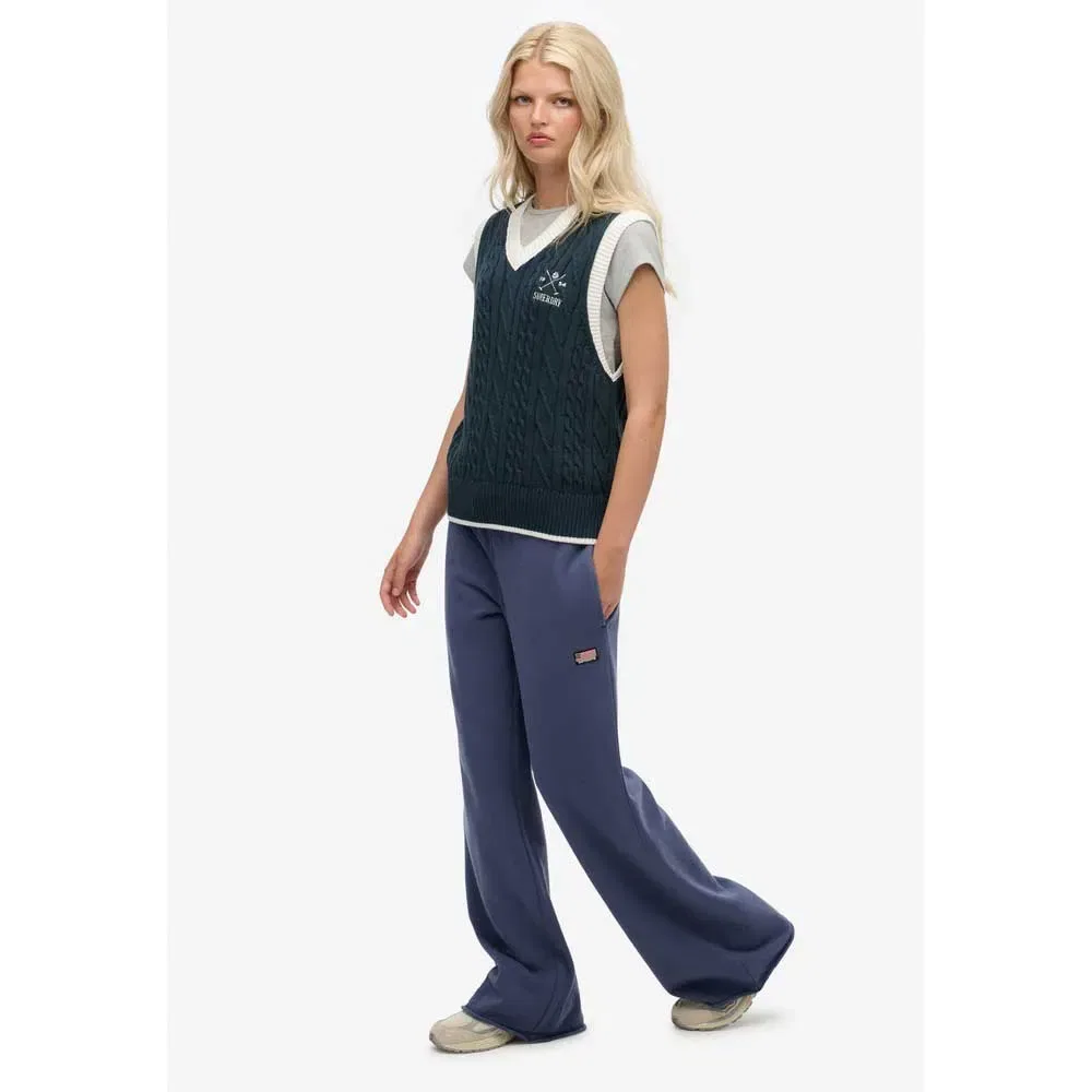 Широкие спортивные брюки Athletic Essential Wide Leg Superdry, синий — фото 4
