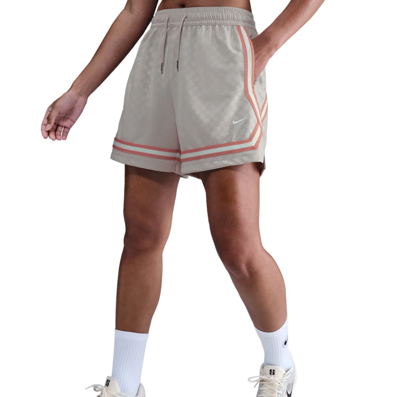Женские шорты с боковыми карманами Nike Dri-FIT Crossover, Lt Orewood Brn/Rose Gold/White