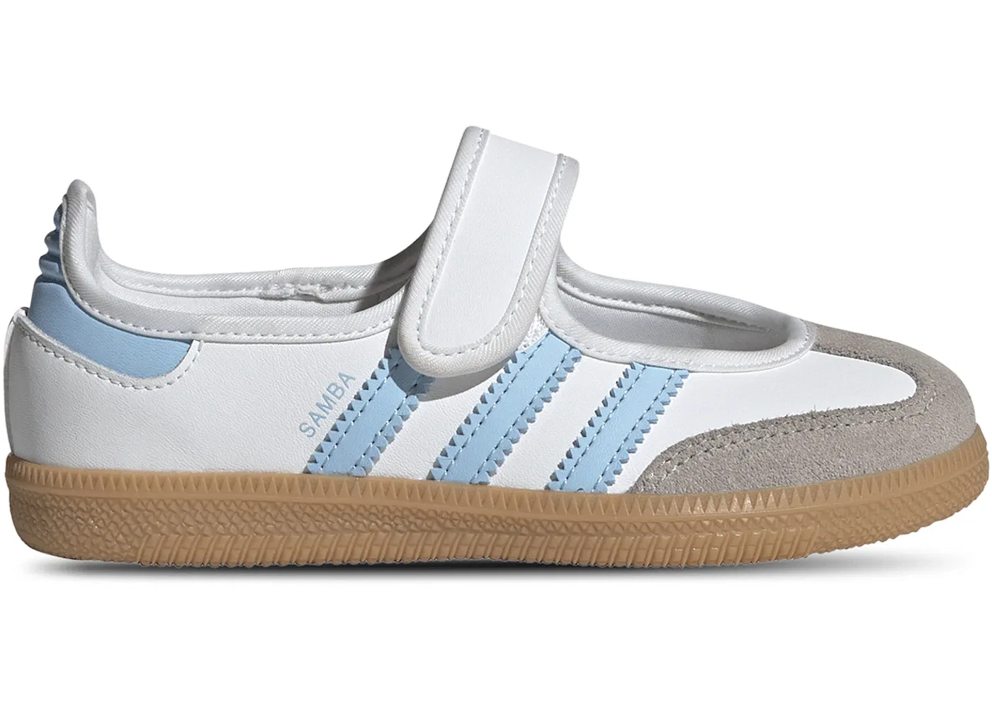 Детские кроссовки для девочек с длинным рукавом Adidas Samba Jane, Cloud White/Clear Sky/Gum
