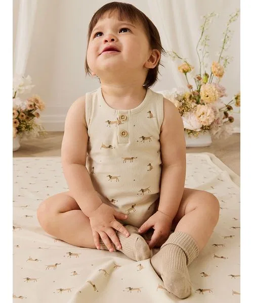 Детский боди-комбинезон без рукавов Play Ball Cassava JAMIE KAY, Light Beige — фото 3