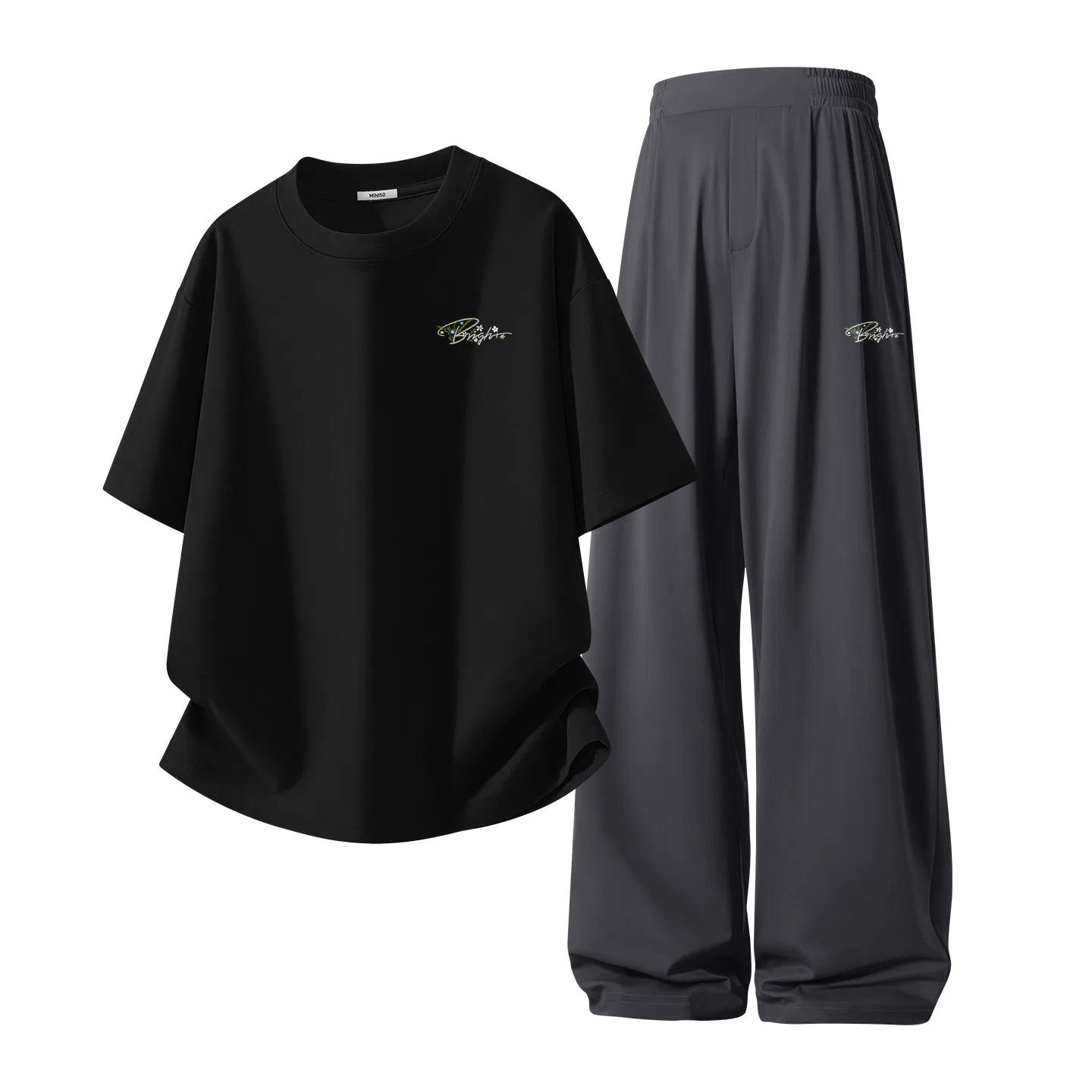 Детский спортивный комплект из 2 предметов с принтом MINISO, Black Carbon Gray