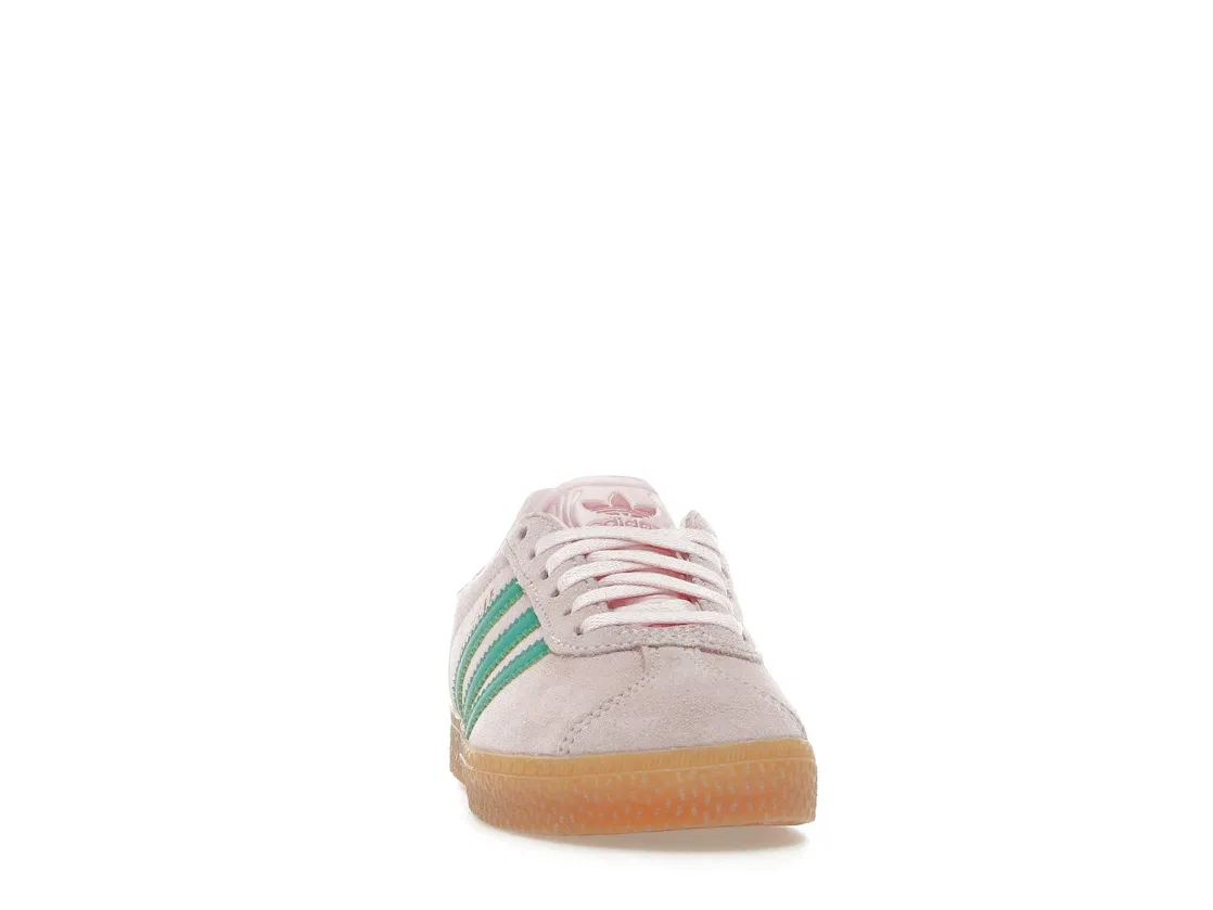 Детские кроссовки с классическим дизайном Adidas Gazelle, Clear Pink Court Green Bliss Pink — фото 2