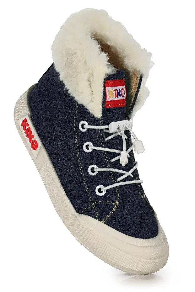 Детские ботинки для девочек повседневные на эластичных шнурках Kiko Kids, Navy Blue