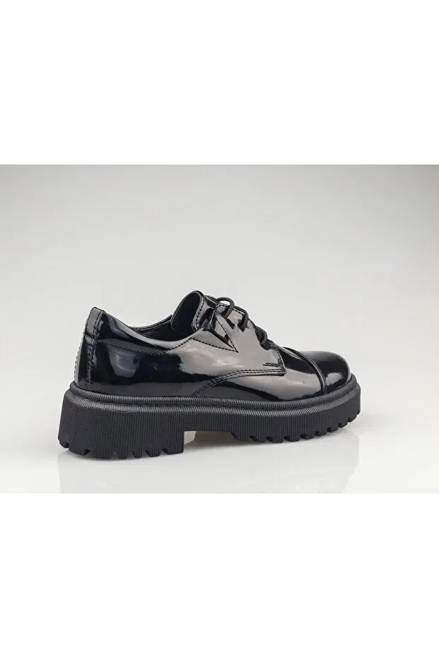 Детские туфли для девочек с коротким каблуком Jojo Kids, Black Patent Leather — фото 4