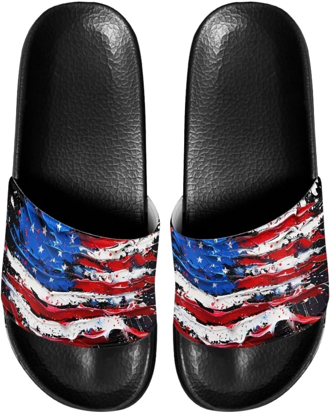 

Мужские Нескользящие сандалии с ЭВА, шлепанцы для бассейна, дома и пляжа, удобные с открытым носком, на плоской подошве, с одной лентой, для душа, с мягкой кожей Psesaysky, Usa Flag