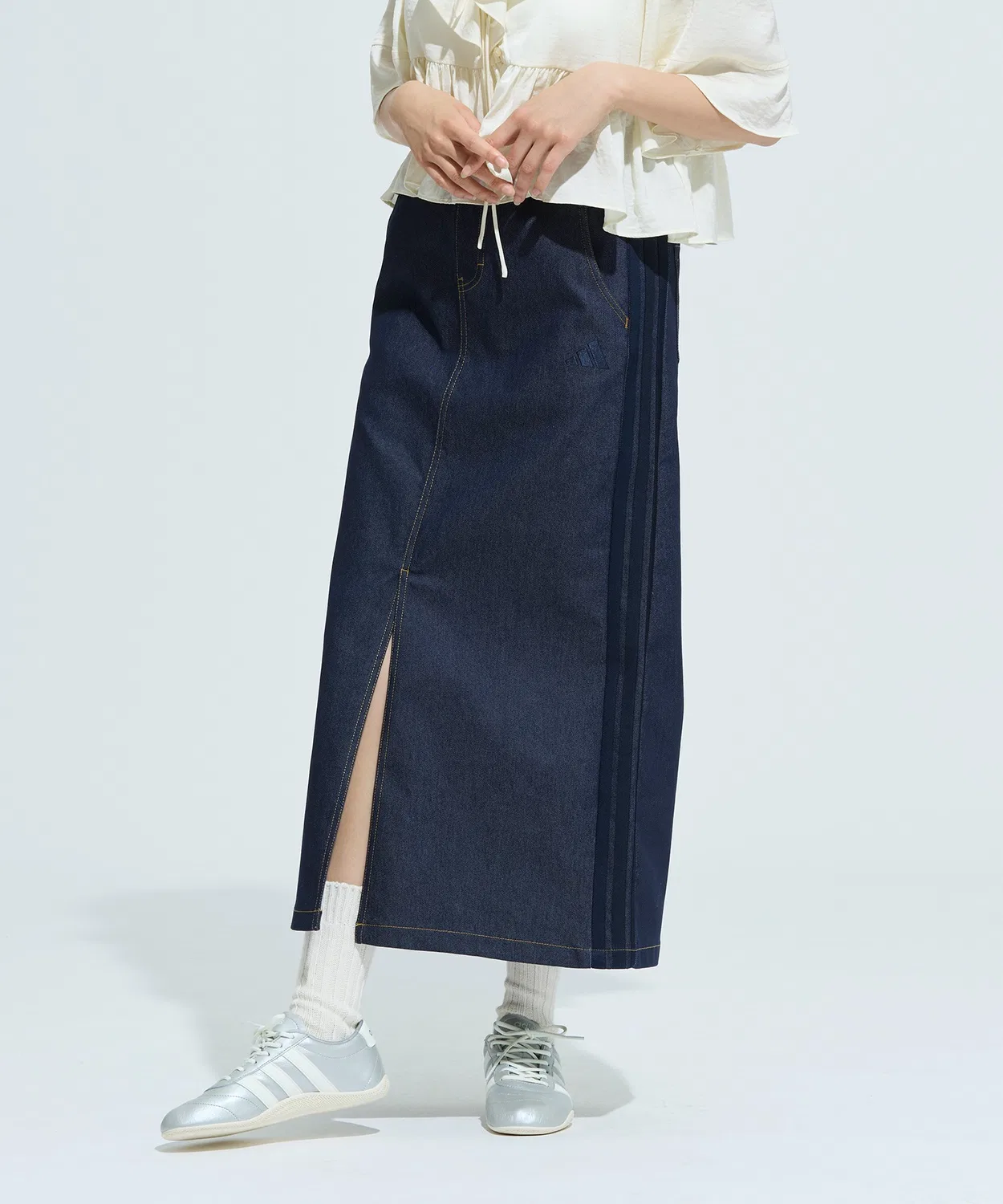 Женская юбка свободного кроя с принтом Stadium Chrome Denim Adidas, Blue — фото 3