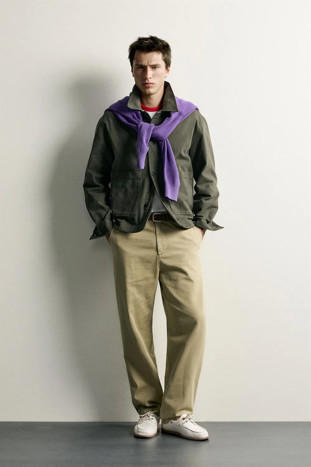 Брюки чинос прямого кроя ZARA, Light khaki