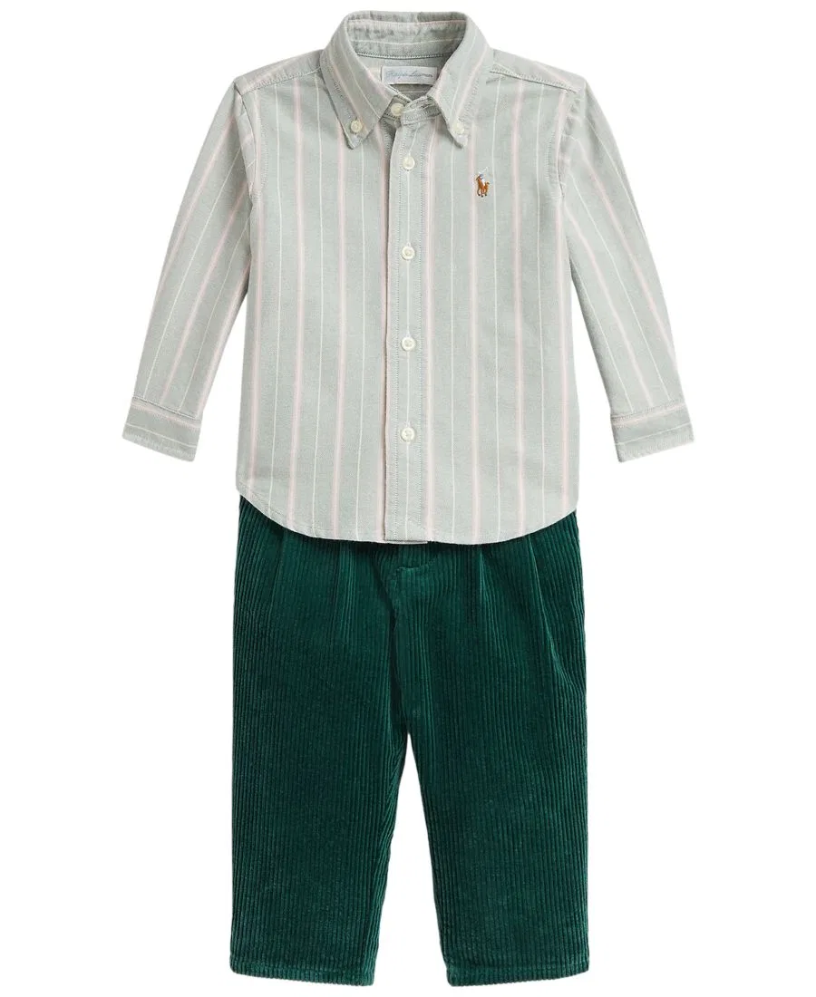 Комплект из оксфордской рубашки и вельветовых брюк Polo Ralph Lauren, Forest Lavendar Multi