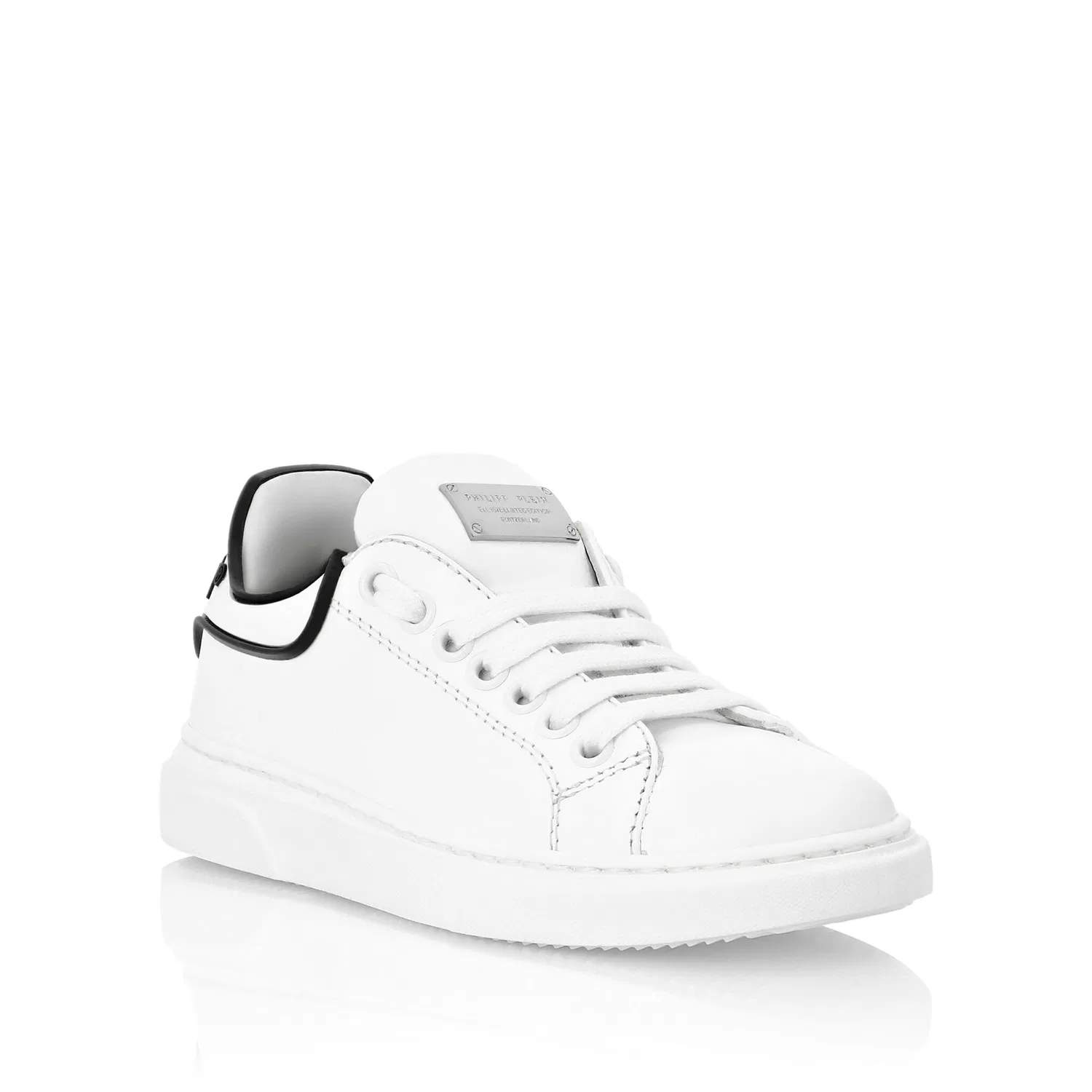 Детские кроссовки из кожи Philipp Plein, White