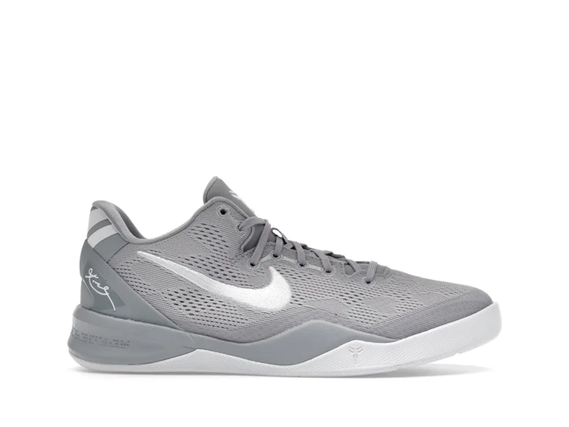 Детские кроссовки для баскетбола с сетчатым верхом Nike Kobe 8 Wolf Grey, Wolf Grey/White