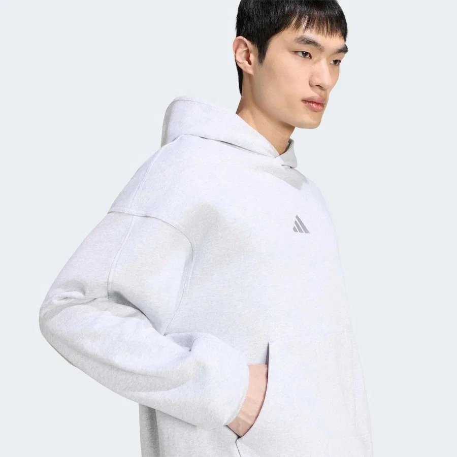 Свитшот спортивный с капюшоном adidas Kit Erkek Gri Sweatshirt (KW2310), Серый — фото 4