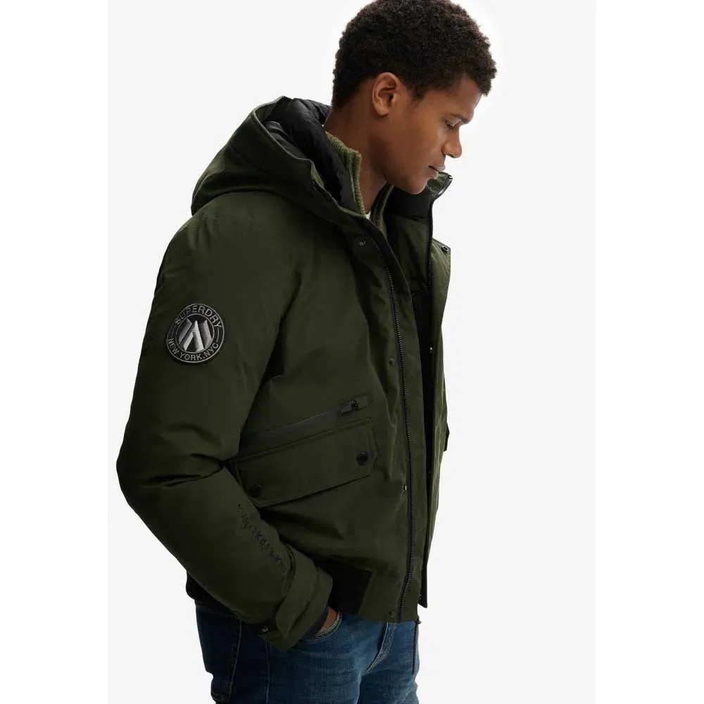 Куртка-бомбер стеганая City Superdry, зеленый — фото 4
