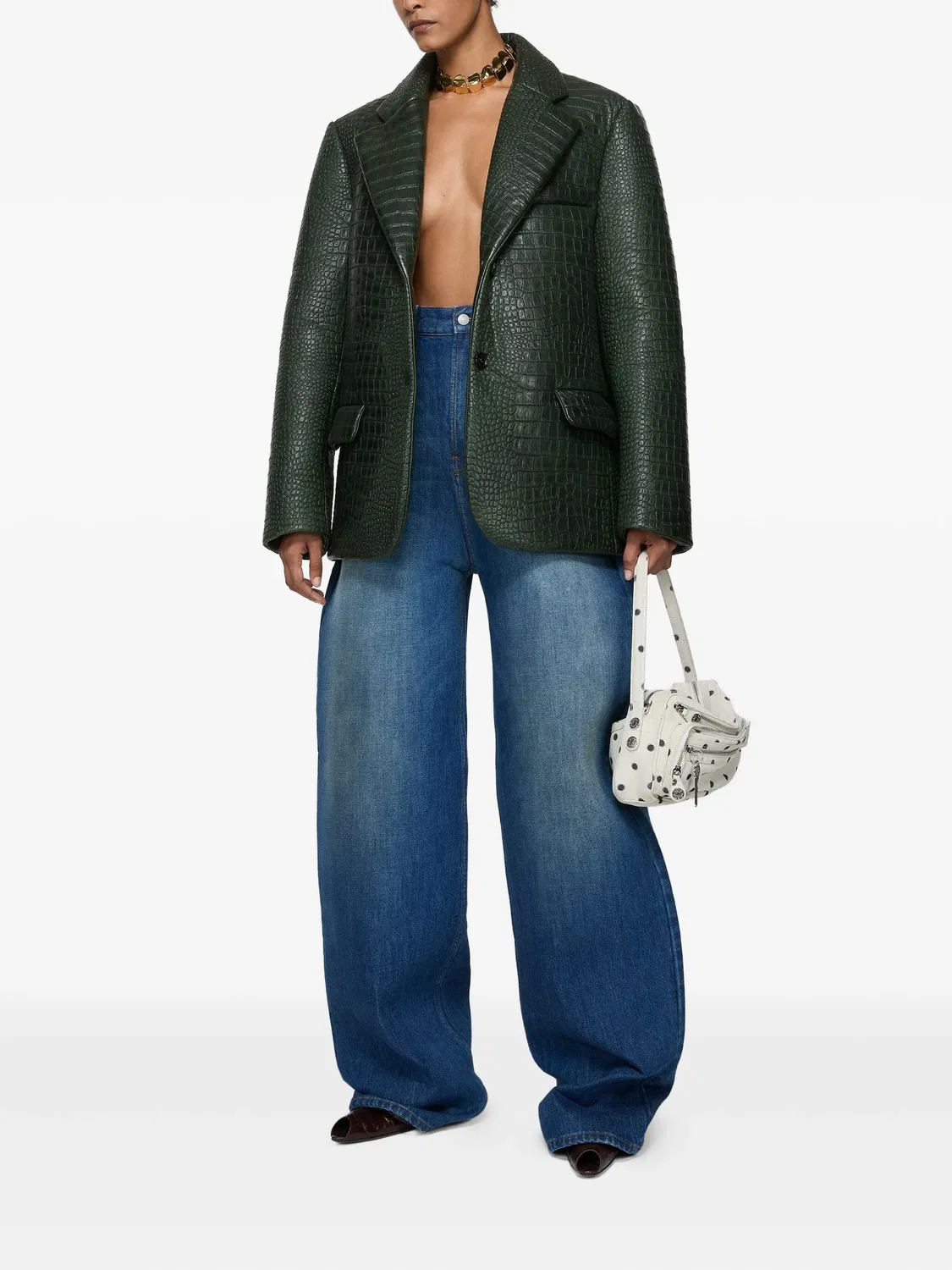 Высокие джинсы с завышенной талией Acne Studios, синий — фото 2