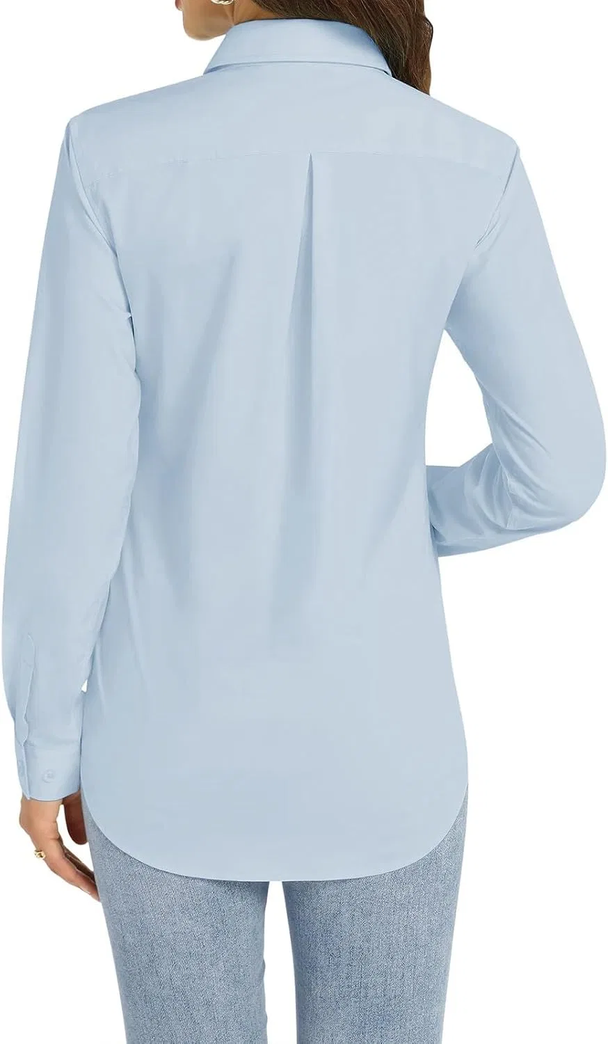 Женская рубашка с длинным рукавом, модель Button Down, синий — фото 2