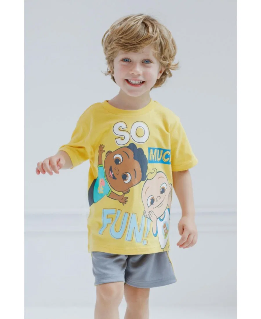 Комплект из футболки и шорт с принтом JJ Cody CoComelon, Yellow / Silver — фото 4