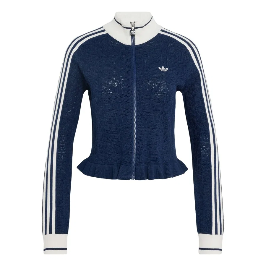 Вязаный кардиган ADIDAS ORIGINALS 'SPORTS CLUB' темно-синего цвета