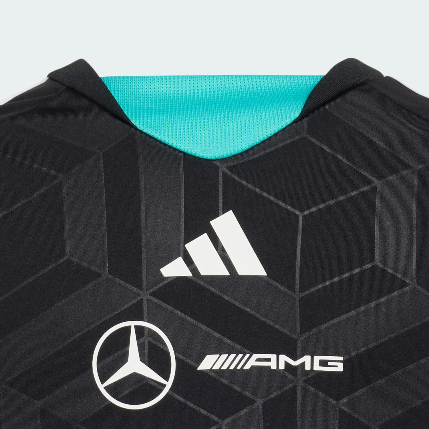 Детское футболка-поло с длинным рукавом Mercedes-AMG Petronas Formula 1 Team Fahrertrikot Adidas, Schwarz — фото 2