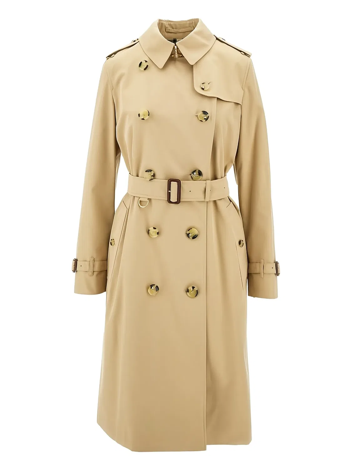 Двубортное тренч-пальто из хлопка Burberry, нейтральные