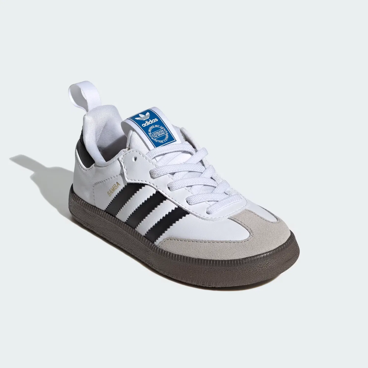 Детские кроссовки на эластичных шнурках Samba Quickon Adidas Originals, белый/черный/золотистый — фото 4