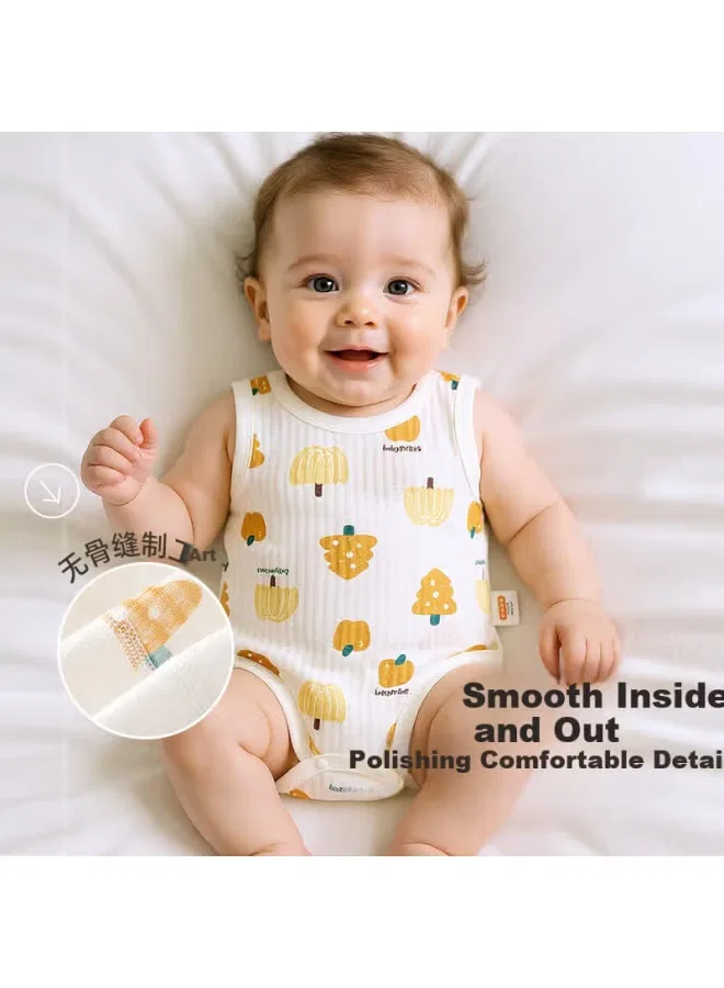 Боди-комбинезон без рукавов из хлопка Little Rabbit Babyprints, белый — фото 3