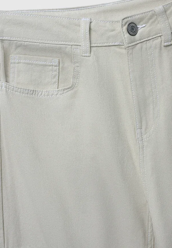 Брюки джинсовые Wide leg - cargo trousers Terranova, Bianco Perla, белый — фото 3