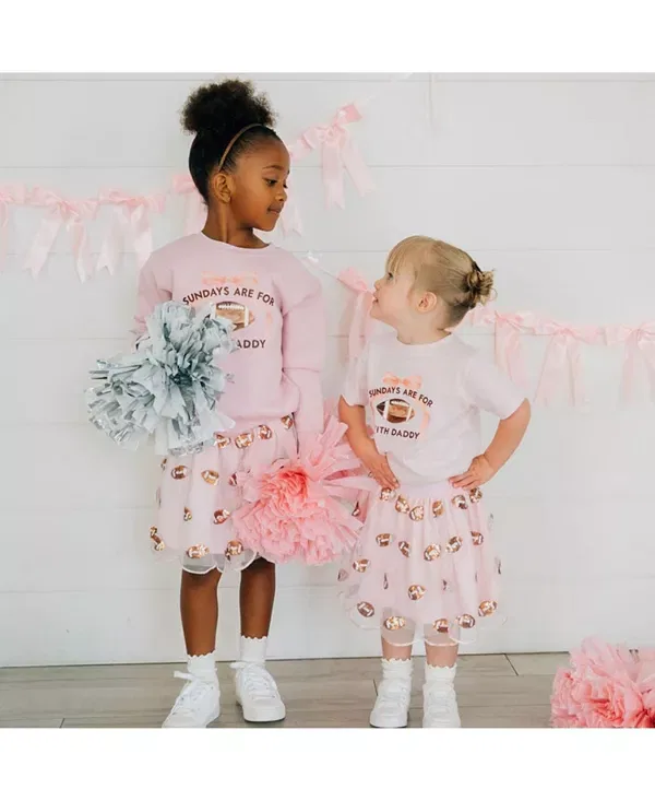 Детская толстовка с принтом Sundays Are For Football Sweet Wink, Ballet Pink — фото 4