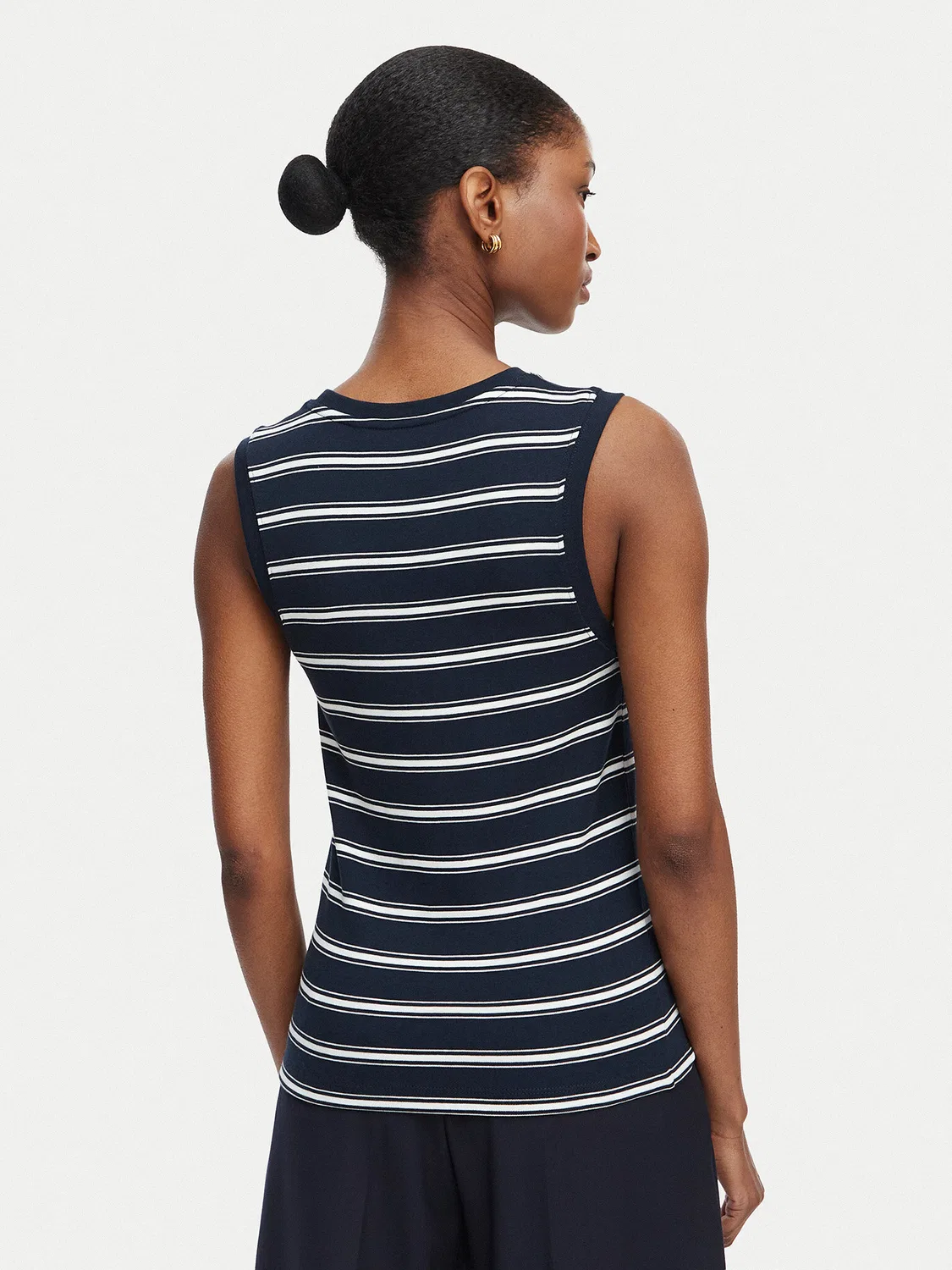 Женский топ облегающего кроя Multistripe Tommy Hilfiger, темно-синий — фото 3