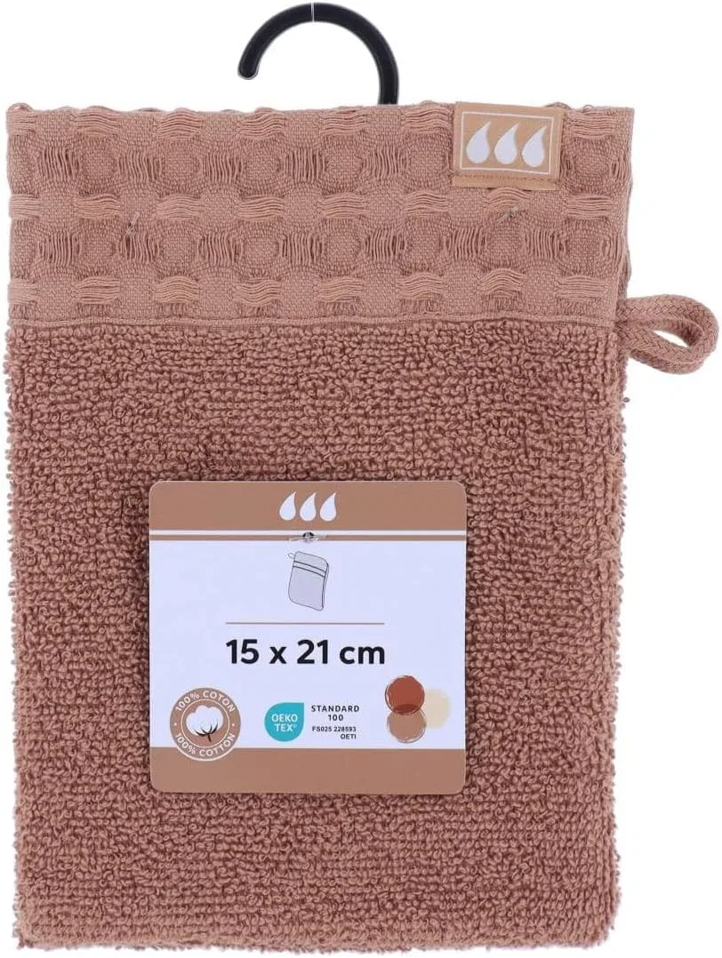 Мочалка для лица, 2 шт, Tendance, 15x21 см, 100% хлопок, Karamell — фото 3