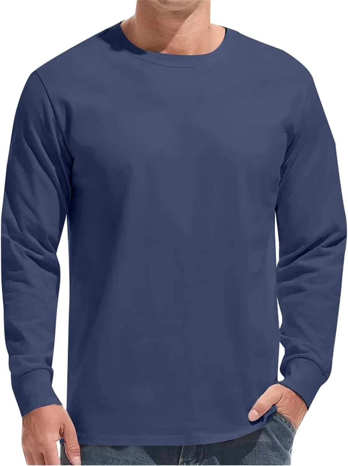 Мужская легкая футболка с круглым вырезом Long Sleeve, Blue