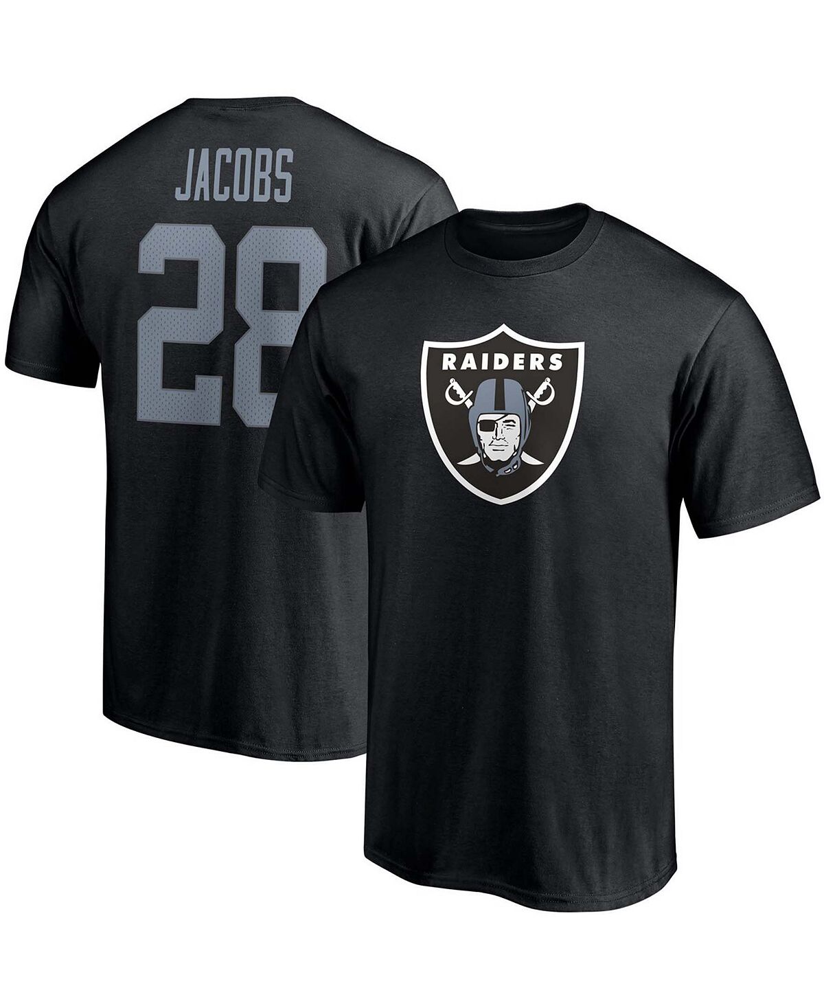 Мужская футболка josh jacobs black las vegas raiders player icon с именем и номером Fanatics, черный - фото