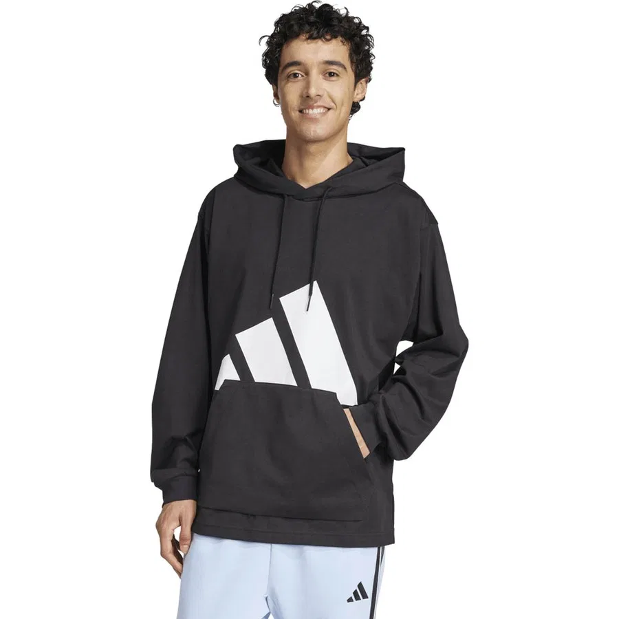 Мужской свитшот с капюшоном из хлопка adidas, Черный