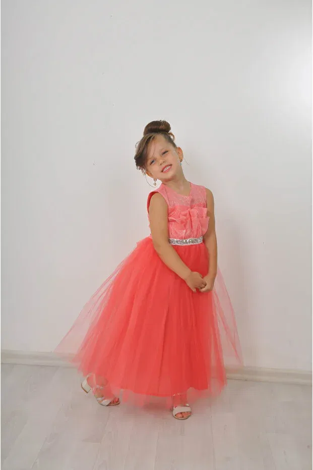 Детское платье для девочек с пайетками без рукавов Filizdens Kids, Pink