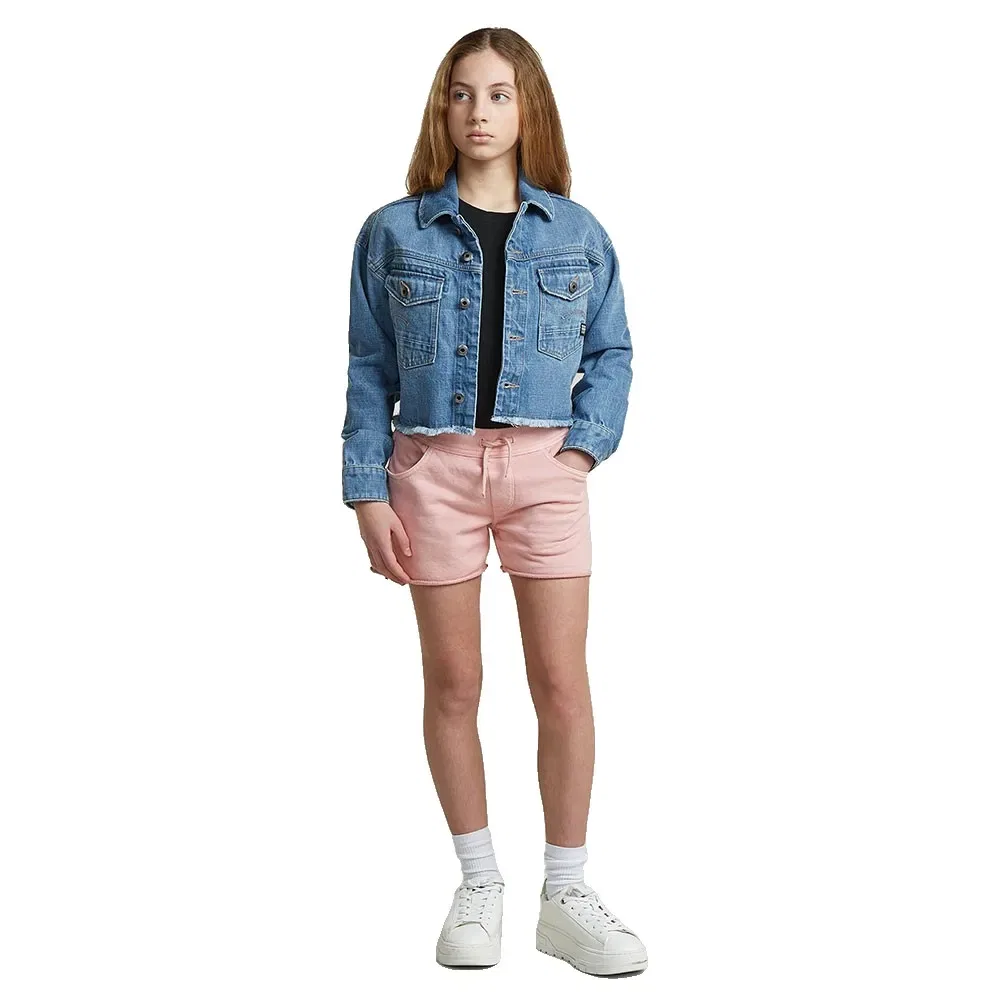 Детские джинсовые шорты с рваным краем G-Star D29781-01 True Shorts Raw Edge, Pink — фото 4