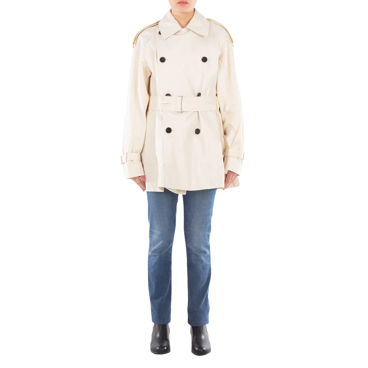 Пальто-тренч с поясом Short Belted Trench Coat Burberry, Calico — фото 3