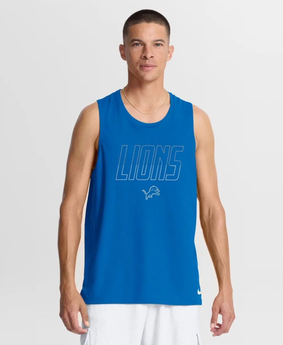 Мужская майка Detroit Lions Kickoff Miler Double Pique Droptail Nike, Blue