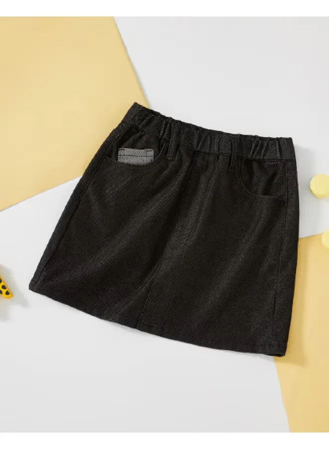Юбка джинсовая универсальная средней длины, карго, Jeanswest, черный