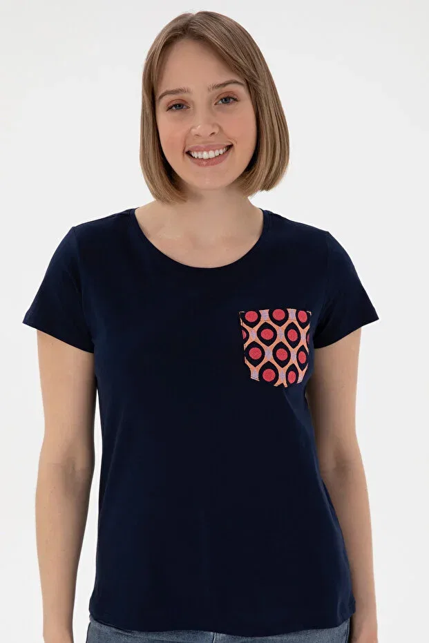Женская футболка с коротким рукавом U.S. Polo Assn., Navy Blue — фото 3