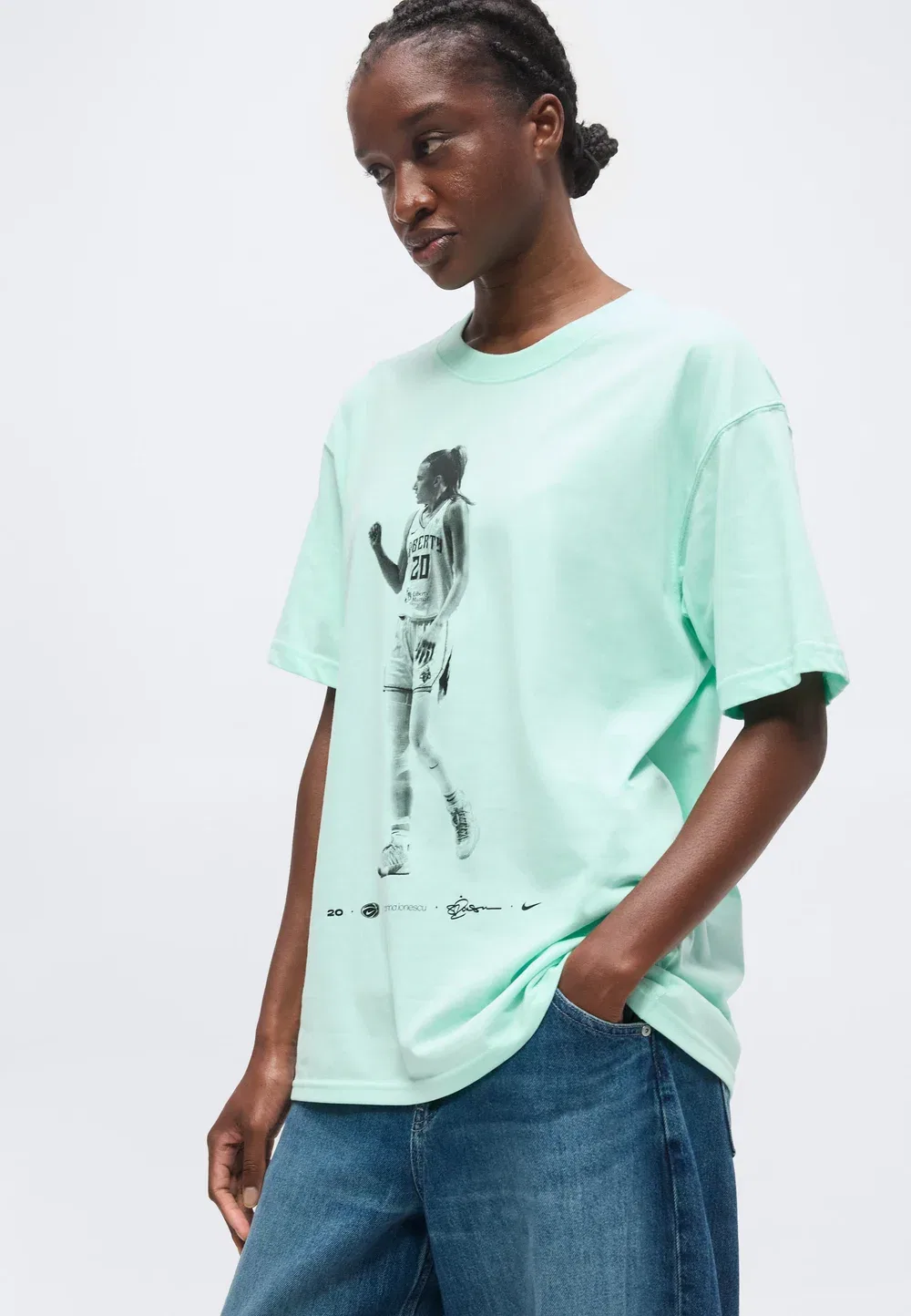 Si tee bball sabrina - спортивная футболка Nike Performance, Mint Foam — фото 4