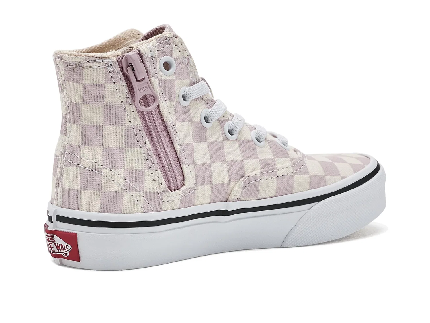Кроссовки Authentic Hi 2.0 Zip (для маленьких детей) Vans Kids, Checkerboard Pale Petal Pink — фото 4