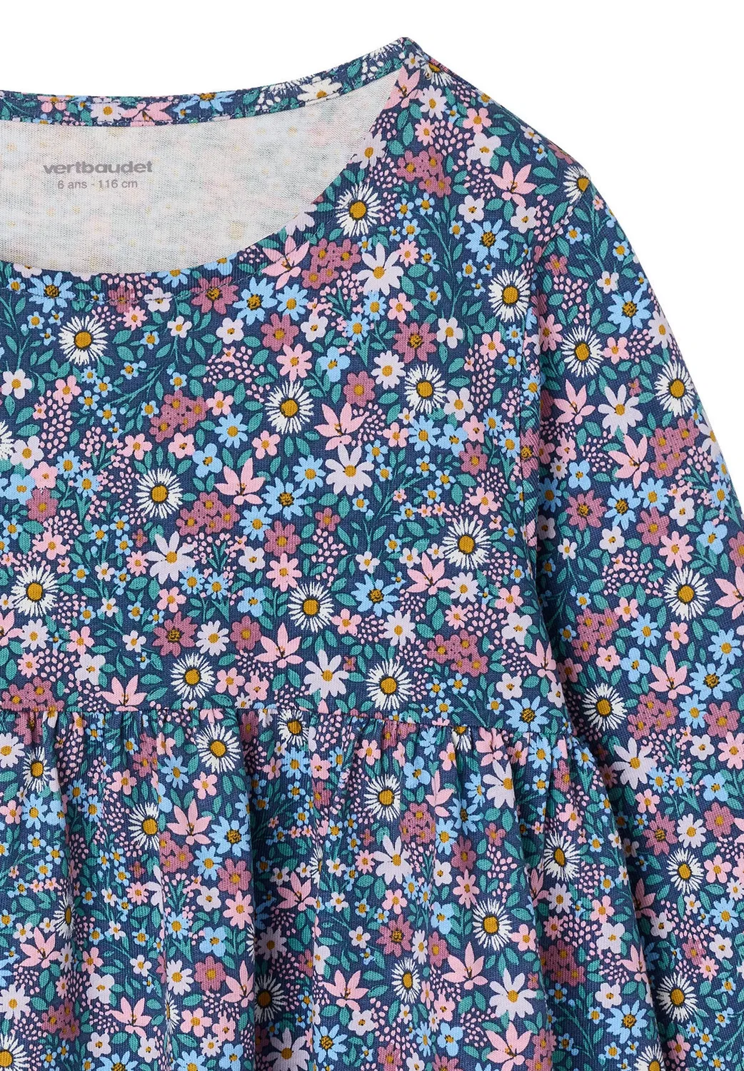 Mädchen-Set: толстовка и Blumenkleid - толстовка на молнии Vertbaudet, Hellgelb — фото 4