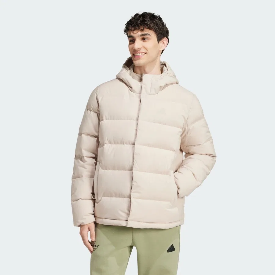 Куртка утепленная Helionic Hooded Down Jacket adidas, Бежевый