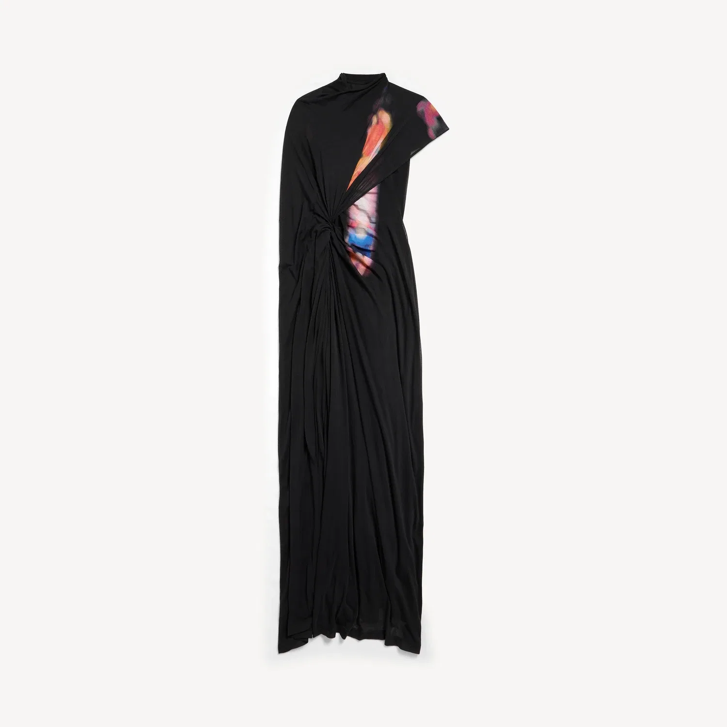 Женское платье-кейп Balenciaga из витражного стекла в черном цвете., черный