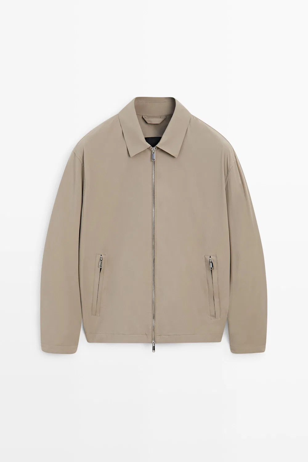 Укороченная куртка Massimo Dutti Lightweight, охра — фото 2