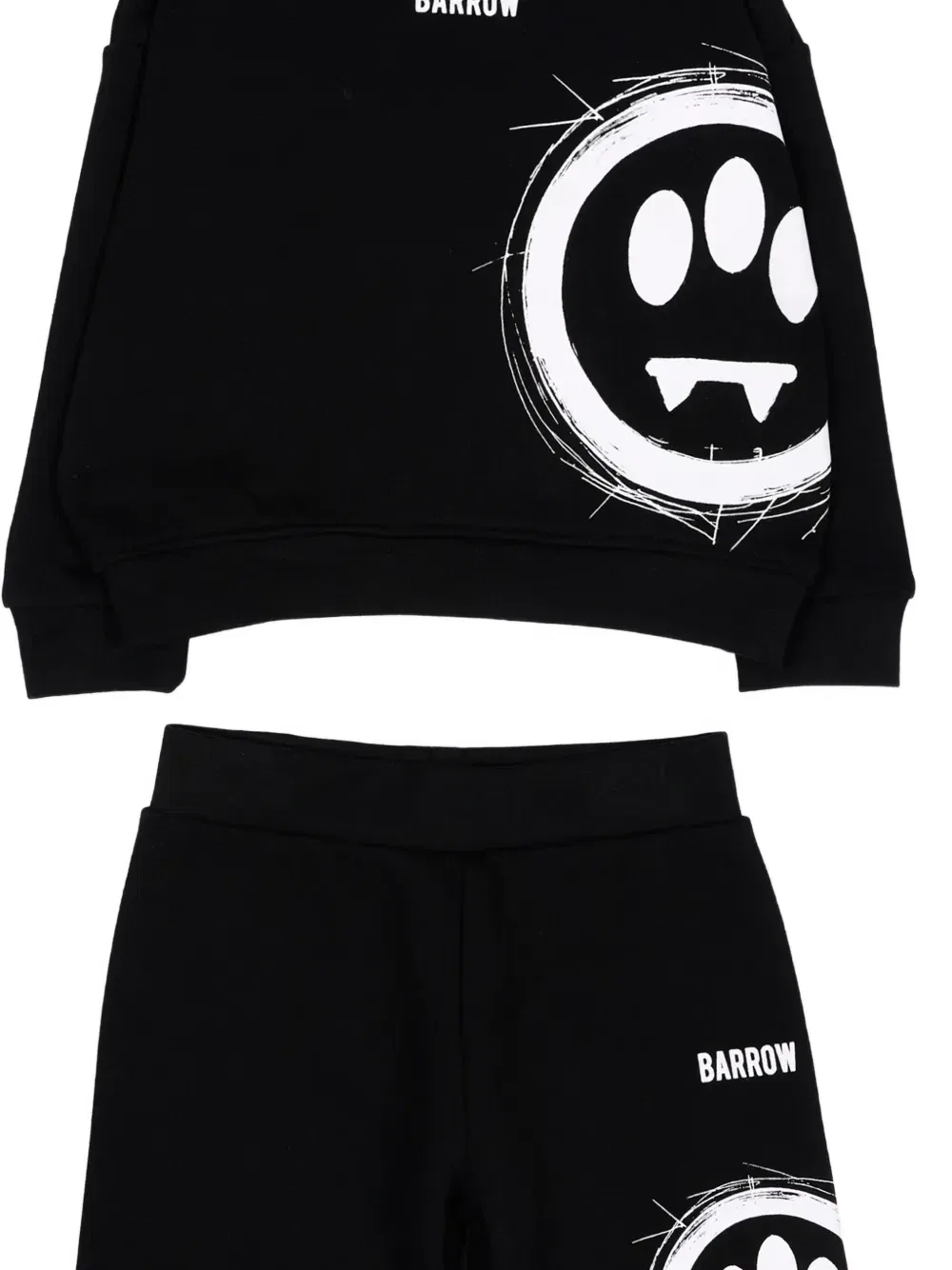 Хлопковый спортивный костюм с логотипом Barrow Kids, черный — фото 3