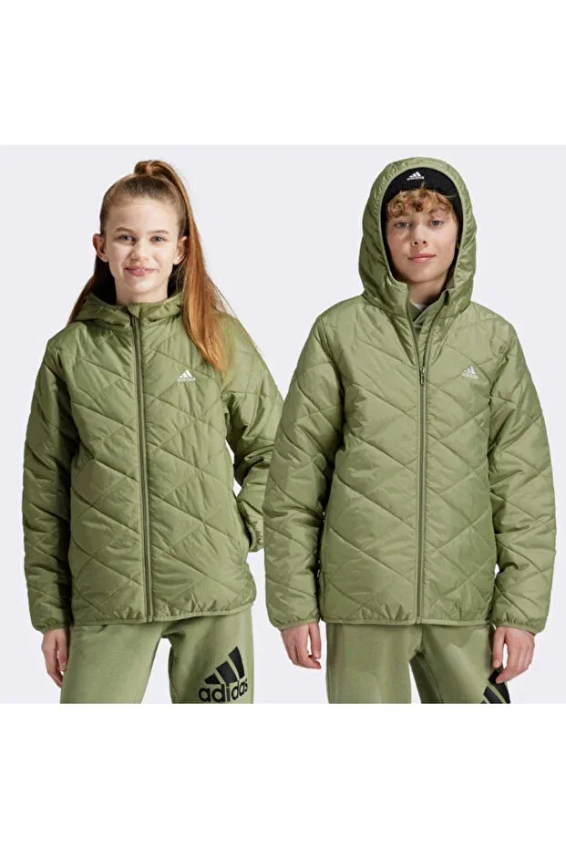 Детское пальто для девочек утепленное Adidas, Tent Green
