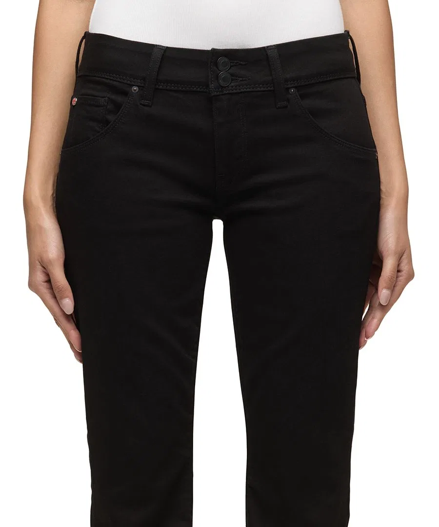 Джинсы с расклешенным кроем Beth Mid-Rise Baby Bootcut Hudson Jeans, Black — фото 3