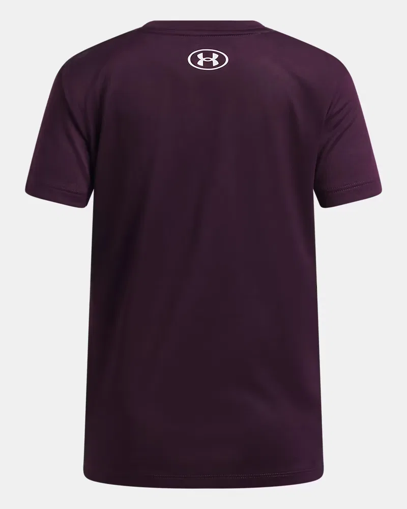 Футболка для девочек с коротким рукавом из быстросохнущей ткани UA Tech UnderArmour, Purple Echo/White — фото 2