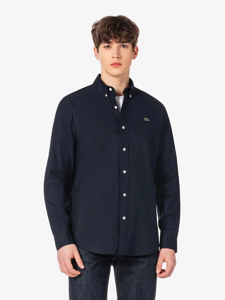 Рубашка с длинным рукавом Оксфорд LACOSTE, Navy
